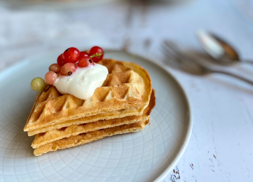 Picture Oat bran waffles with sour cream