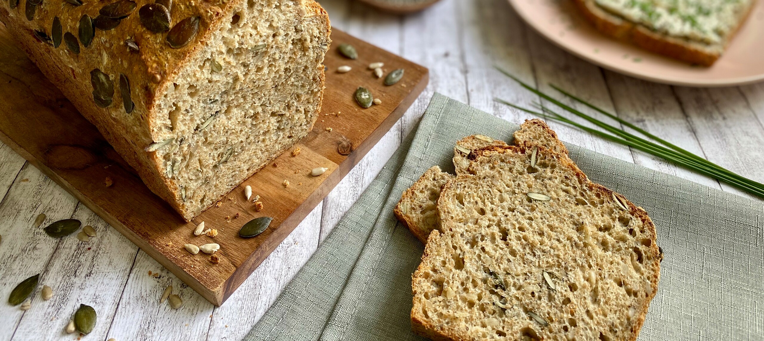 Picture Spelt bread with chia seeds close up